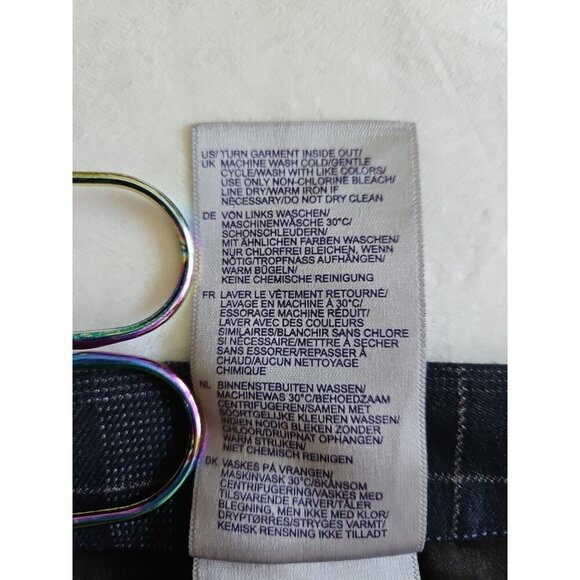 NYDJ Ankle Sz 14 Black Green Plaid Pants Lift Tuck Pull On Capsule Office Casual - Picture 6 of 14